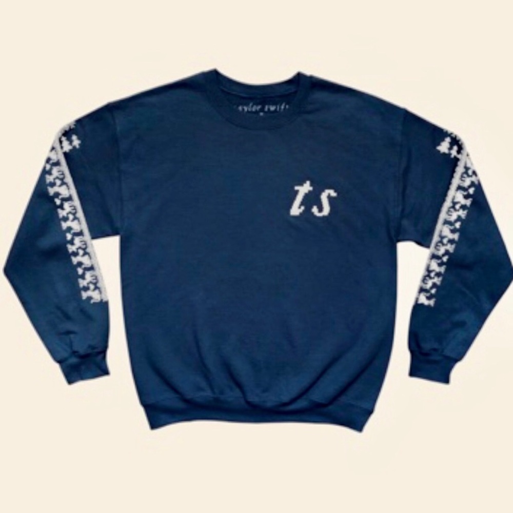 Taylor Swift Christmas Tree Farm Navy Crewneck Sweatshirt 2X
